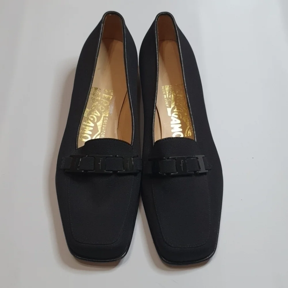 NEW Salvatore Ferragamo Vintage Tours Slip on Bla